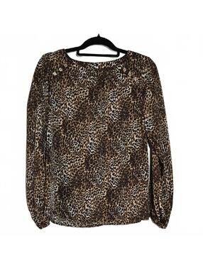 MICHAEL Michael Kors Animal Print Blouse Size 4